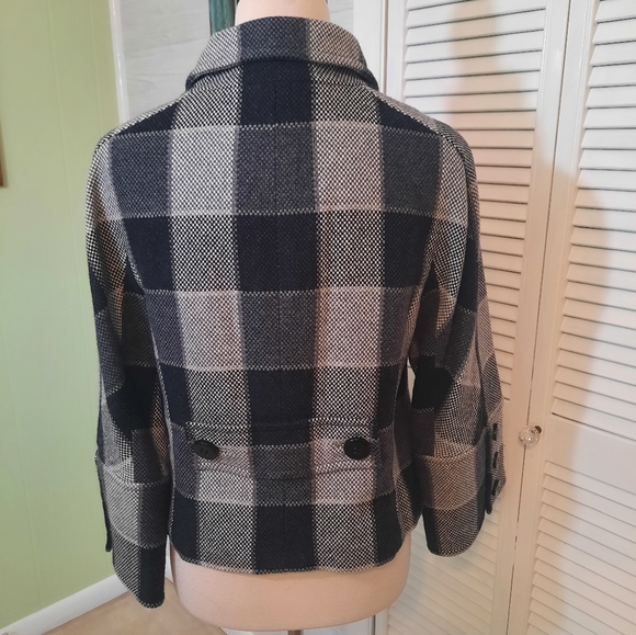 Carlisle Buffalo plaid wool coat jacket sz 8 - Picture 4 of 7